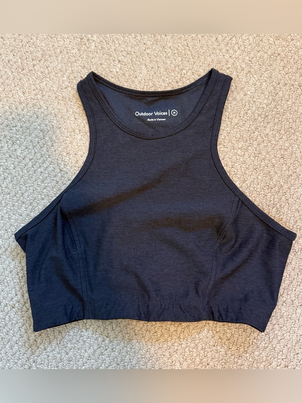Outdoor Voices Black Racerback High-Neck Sports Bra